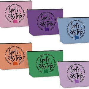 6 PCS Girls Trip Gifts Favors Girls Trip Bag Girls Trip Makeup Bag Girls Weekend